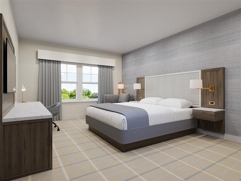Guestroom render at Hotel Bridgton